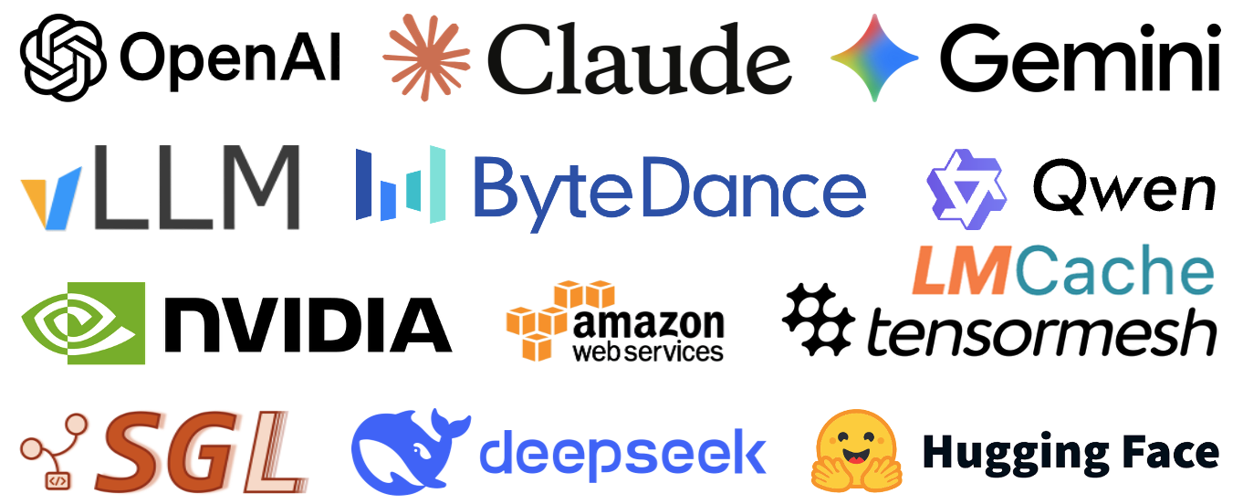 Logos representing the widespread deployment of KV caching across major AI systems